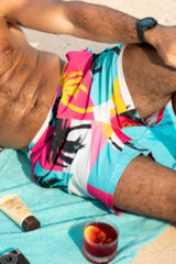 The SoCal Summer | Black and Pink Tropical Ball Hammock® Pouch 5" Swim Trunks - Shinesty - Flyclothing LLC