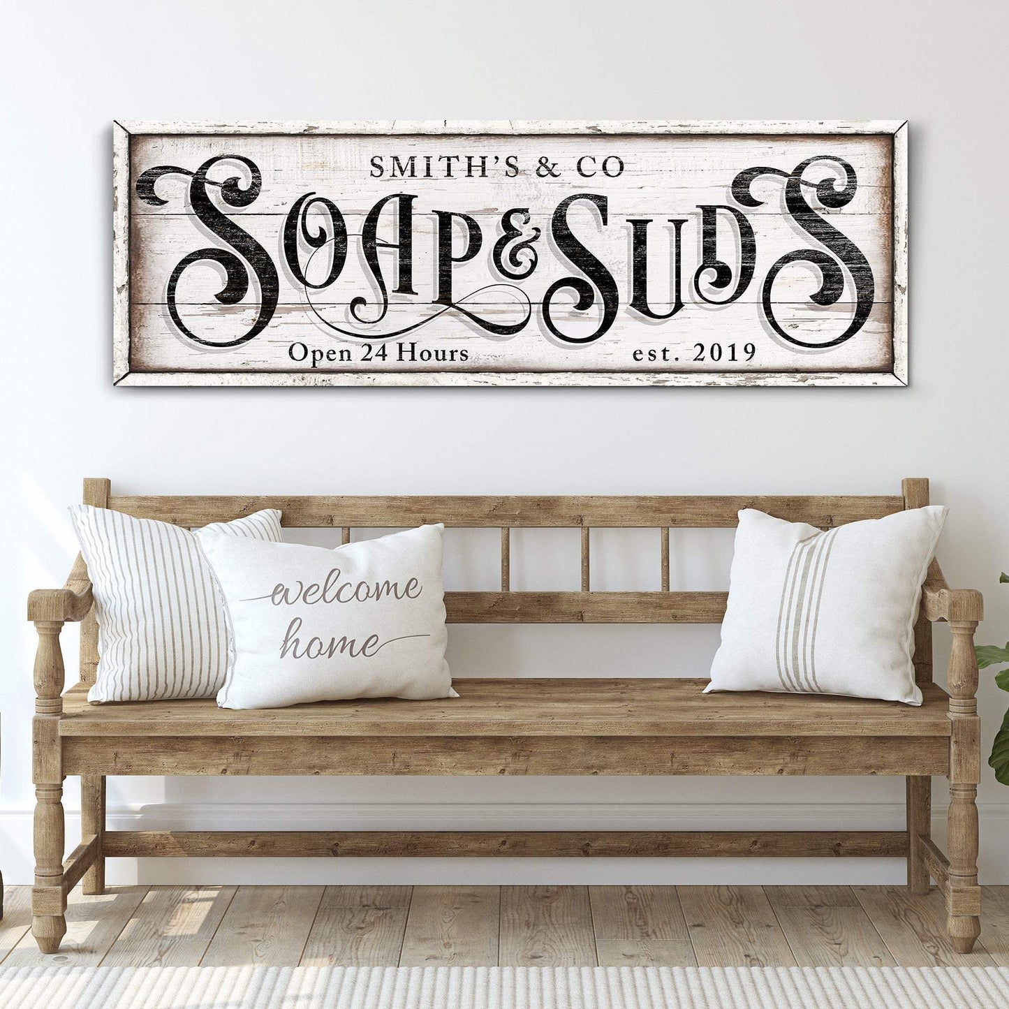 Personalized Soap And Suds Laundry Sign - Tailored Canvases - Flyclothing LLC