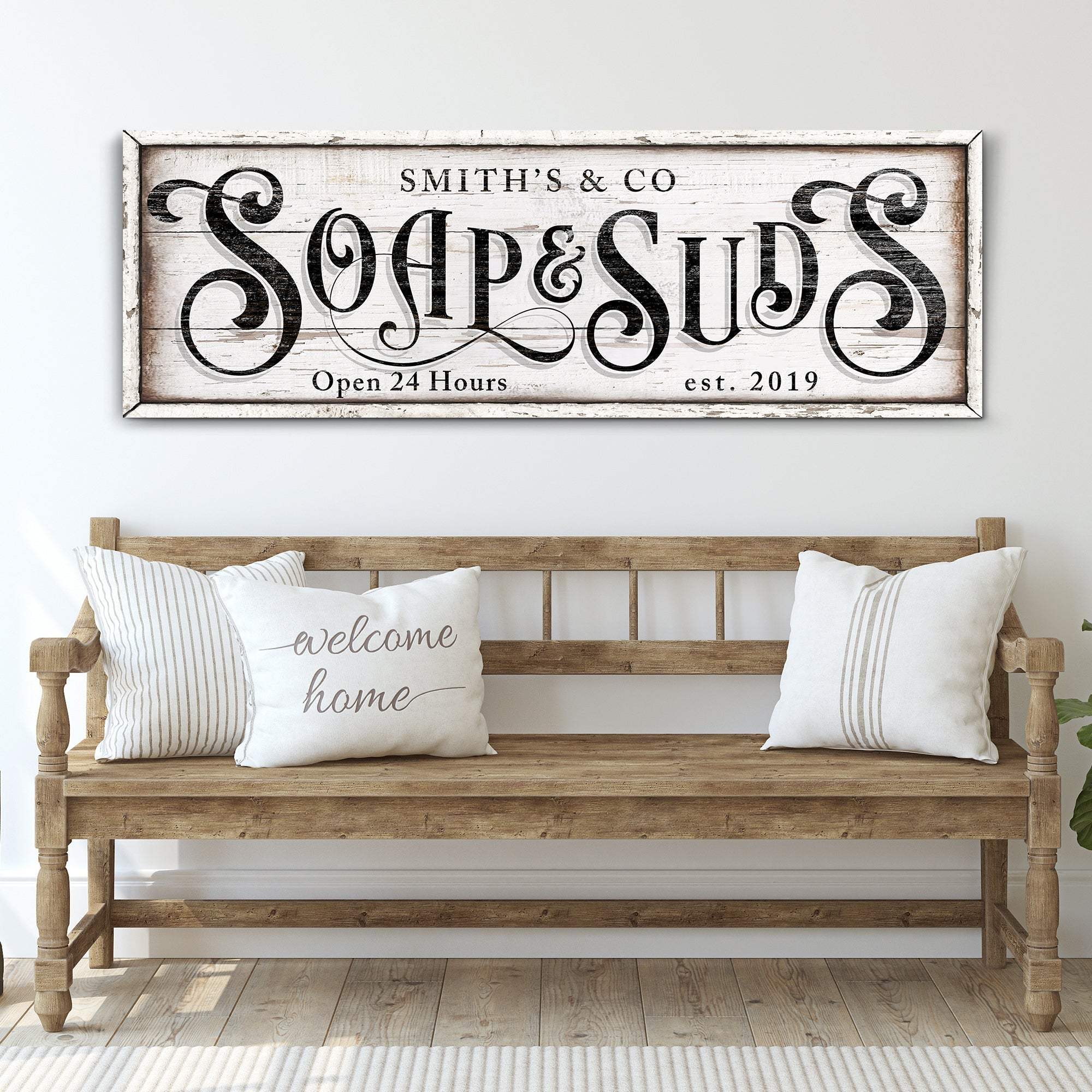 Personalized Soap And Suds Laundry Sign - Tailored Canvases - Flyclothing LLC