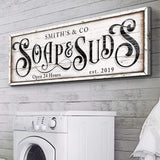 Personalized Soap And Suds Laundry Sign - Tailored Canvases - Flyclothing LLC
