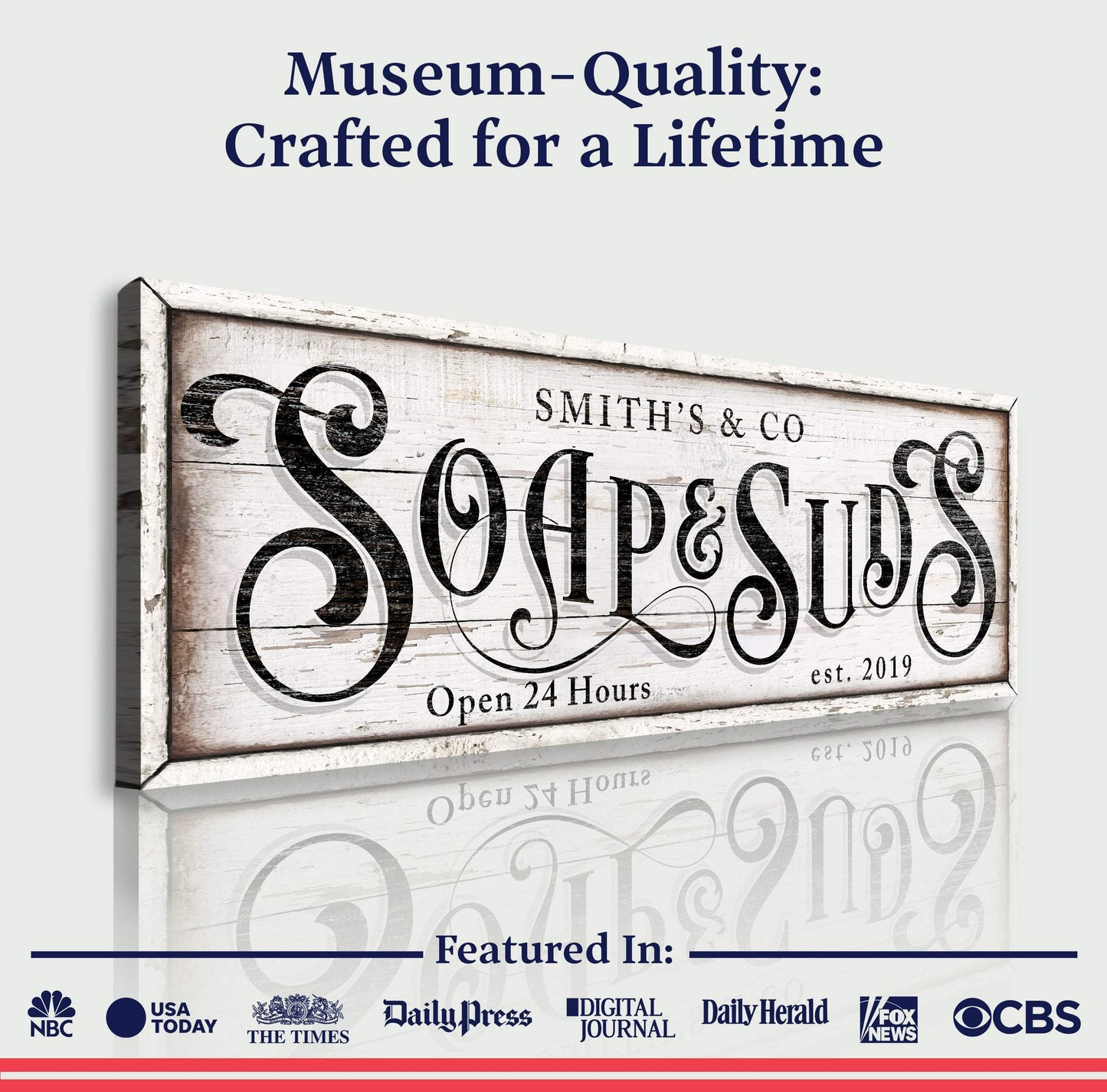 Personalized Soap And Suds Laundry Sign - Tailored Canvases - Flyclothing LLC