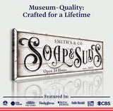 Personalized Soap And Suds Laundry Sign - Tailored Canvases - Flyclothing LLC