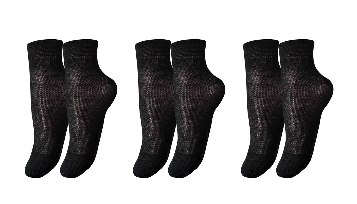 TITTIMITTI® Women’s 100% Organic Mercerized Cotton Filo di Scozia Socks — 3-Pack, Made in Italy - tittimitti - Flyclothing LLC