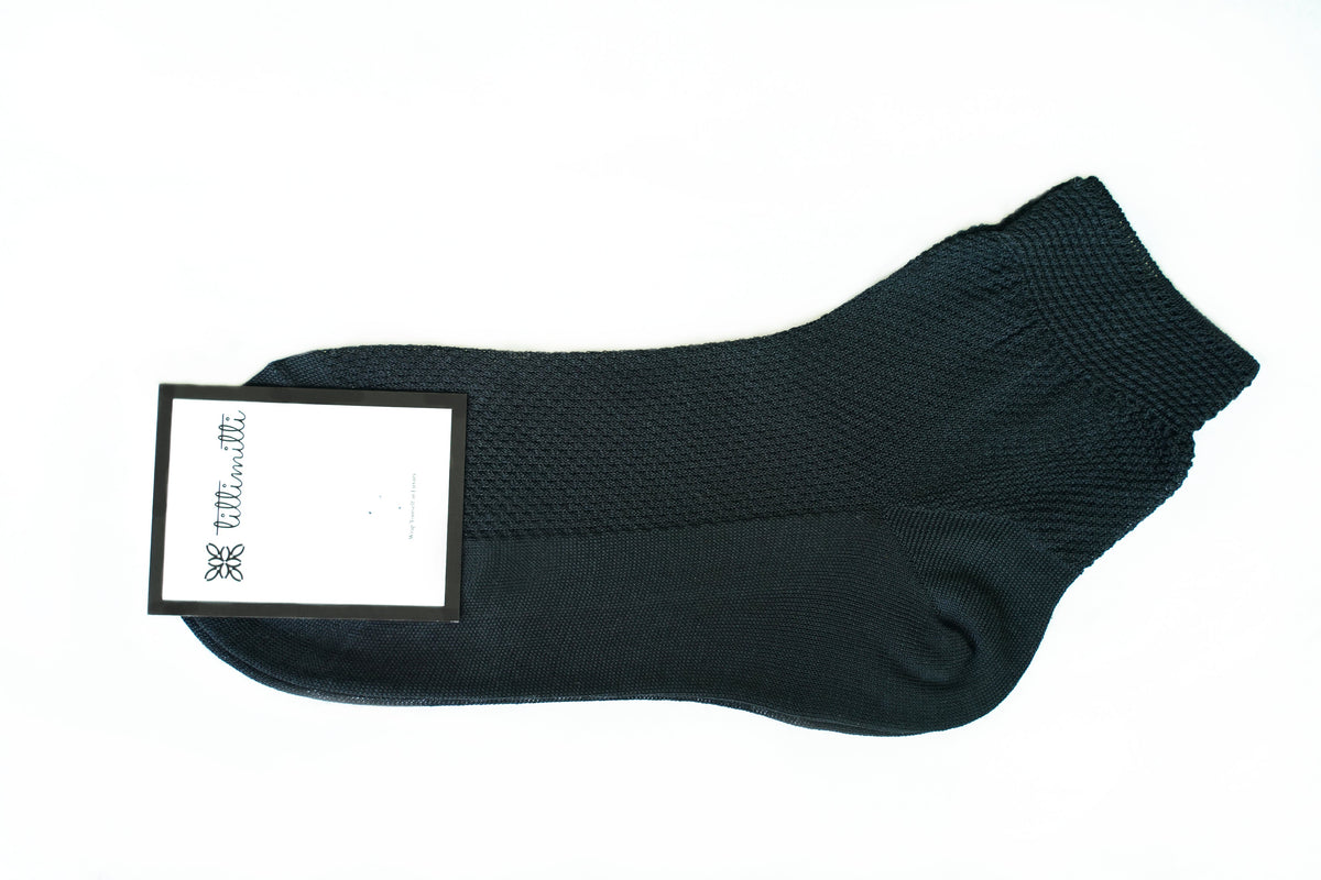 TITTIMITTI® Women’s 100% Organic Mercerized Cotton Filo di Scozia Socks — 1 Pair, Made in Italy - tittimitti - Flyclothing LLC