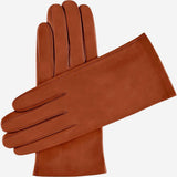 Sofia (brown) - Italian lambskin leather gloves with silk lining - Leather Gloves Online - Flyclothing LLC