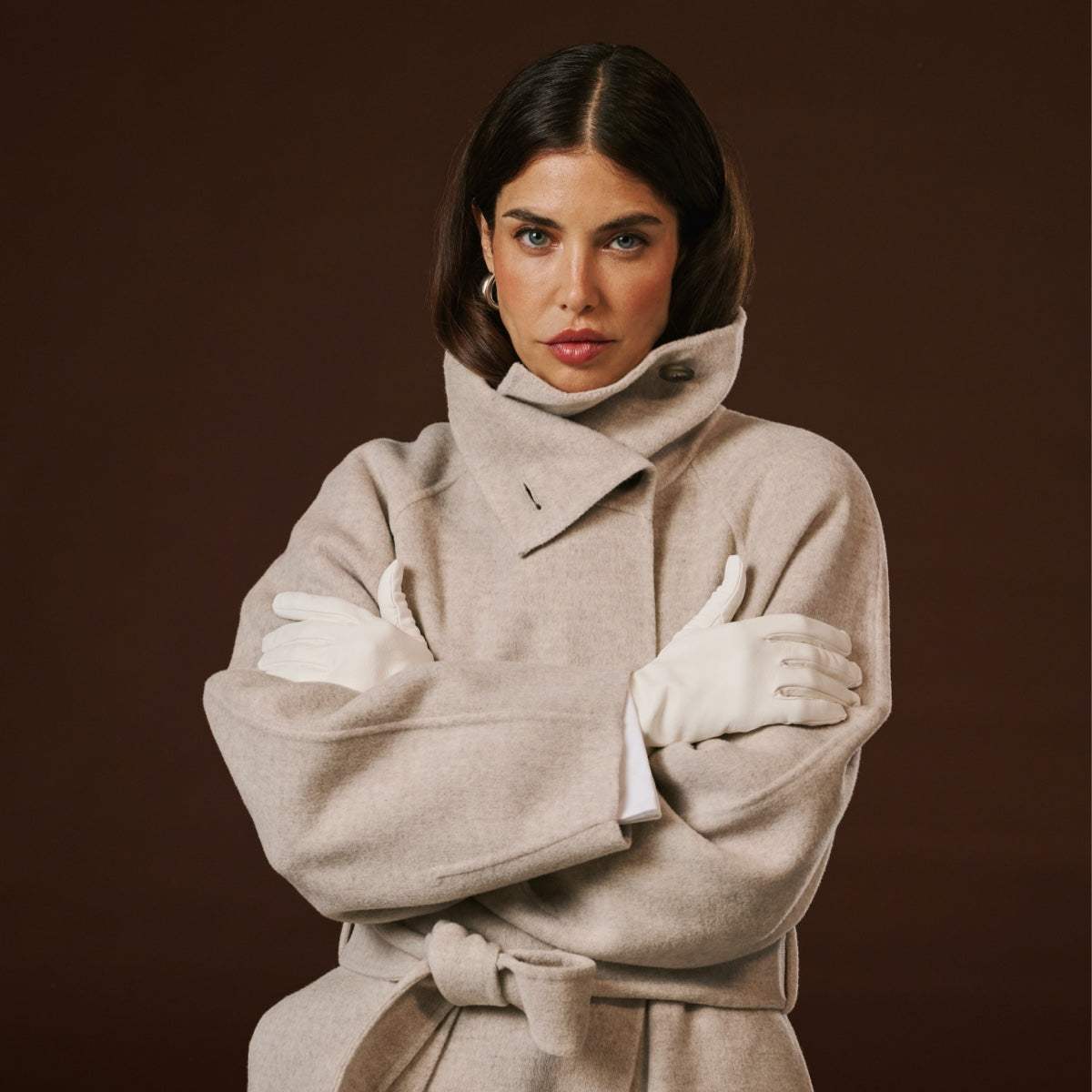 Sofia (white) - Italian lambskin leather gloves with silk lining - Leather Gloves Online - Flyclothing LLC