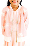 SALE Soft Pink Suns Satin Jacket - Mila & Rose ® - Flyclothing LLC