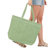 Solid Crochet Straw Tote Bag / Beach Bag - Madeline Love - Flyclothing LLC