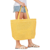 Solid Crochet Straw Tote Bag / Beach Bag - Madeline Love - Flyclothing LLC