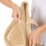Solid Crochet Straw Tote Bag / Beach Bag - Madeline Love - Flyclothing LLC