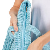 Solid Crochet Straw Tote Bag / Beach Bag - Madeline Love - Flyclothing LLC