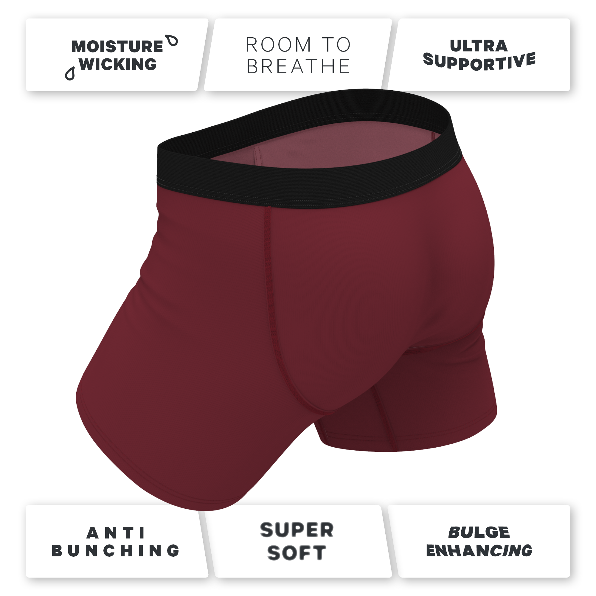 The Sommelier | Burgundy Ball Hammock® Pouch Underwear With Fly