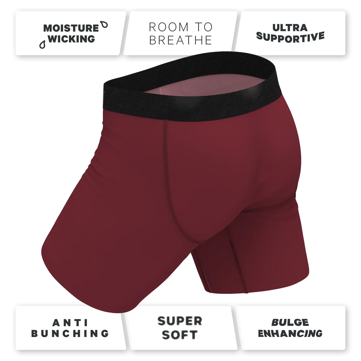 The Sommelier | Burgundy Long Leg Ball Hammock® Pouch Underwear With Fly - Shinesty - Flyclothing LLC