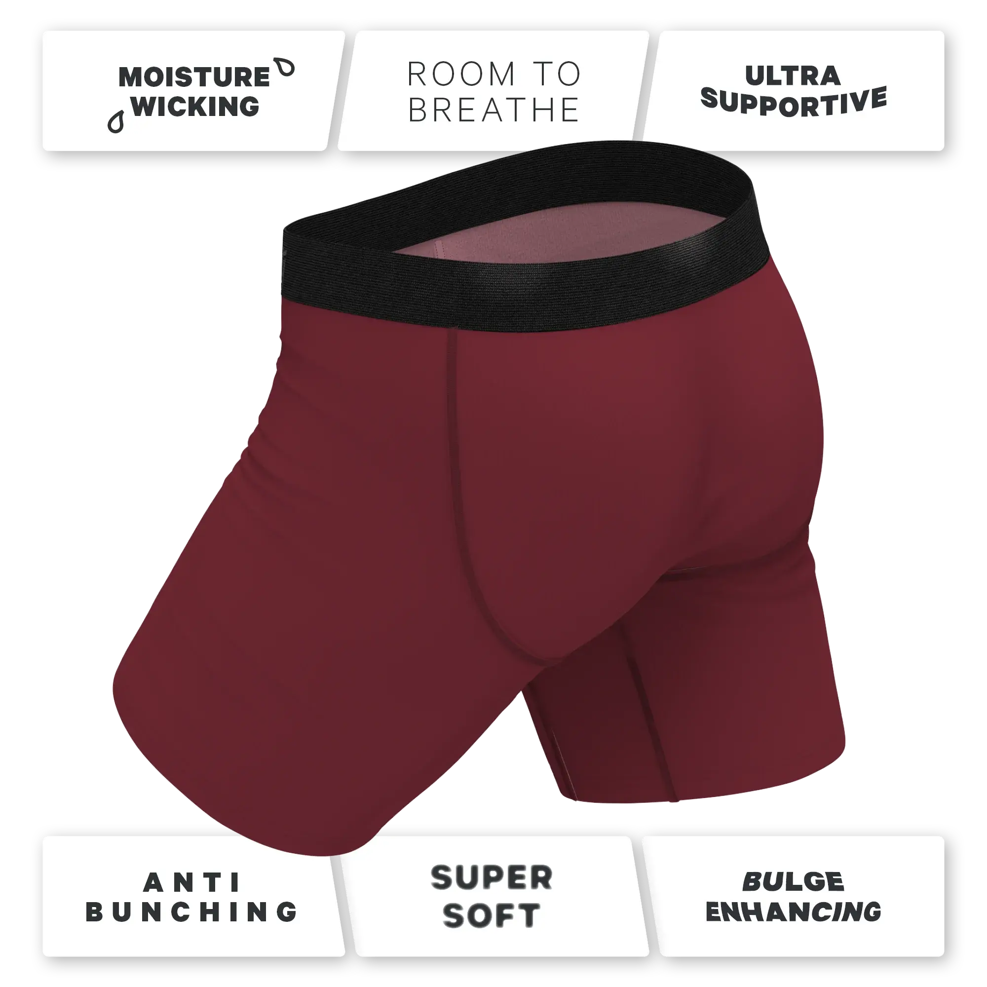 The Sommelier | Burgundy Long Leg Ball Hammock® Pouch Underwear With Fly - Shinesty - Flyclothing LLC