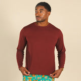 The Sommelier | Burgundy SleepDeep™ Men’s Long Sleeve Pajama Shirt - Shinesty - Flyclothing LLC