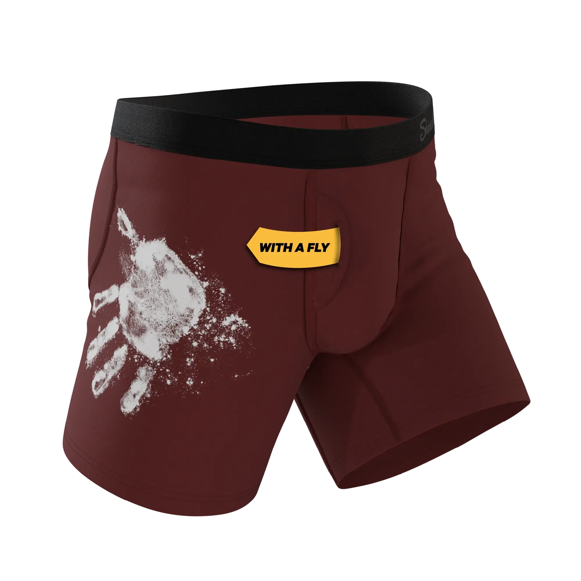 The Sous Chef | Flour Hand Print Ball Hammock® Pouch Underwear With Fly - Shinesty - Flyclothing LLC