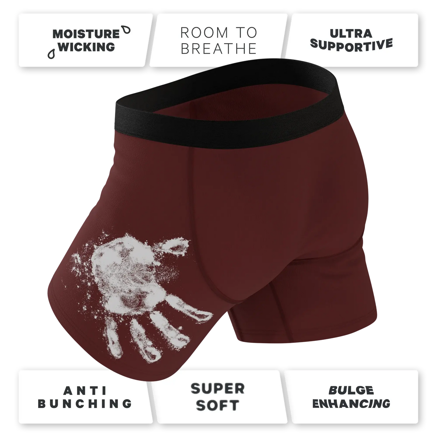 The Sous Chef | Flour Hand Print Ball Hammock® Pouch Underwear With Fly - Shinesty - Flyclothing LLC