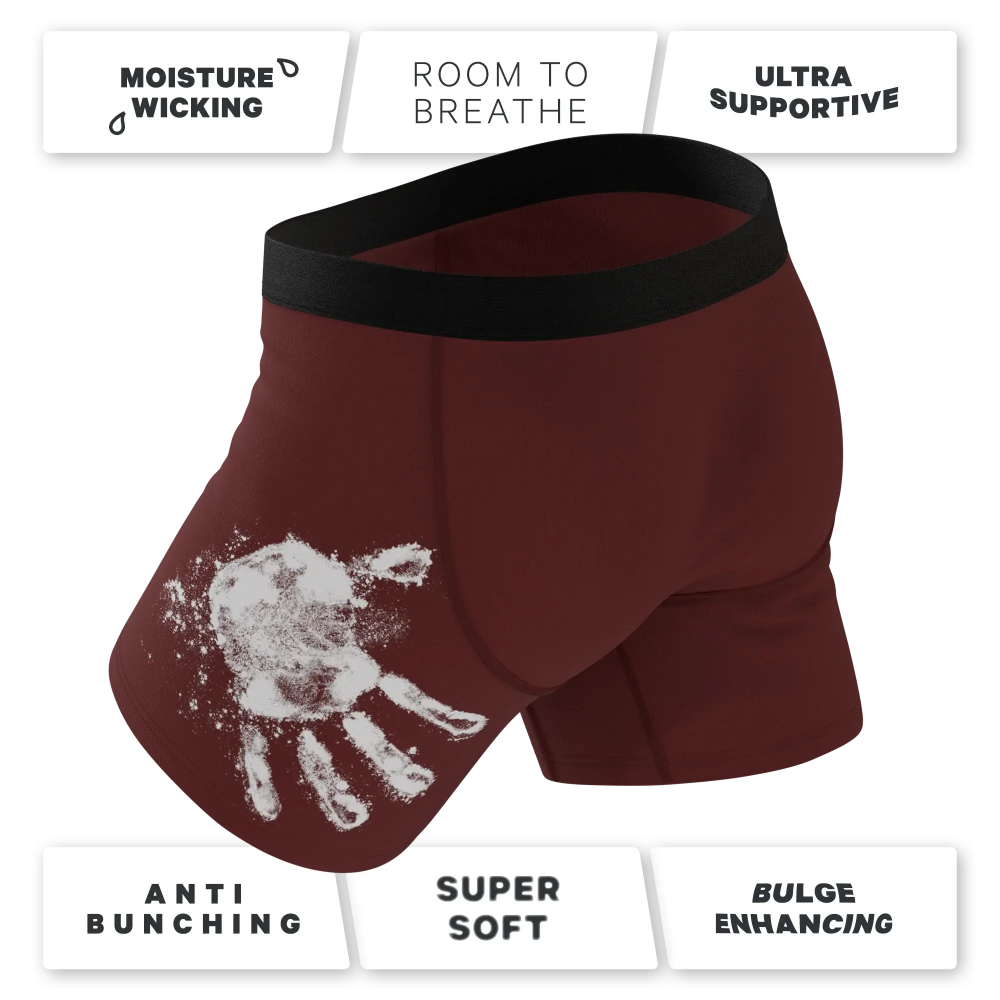 The Sous Chef | Flour Hand Print Ball Hammock® Pouch Underwear With Fly - Shinesty - Flyclothing LLC