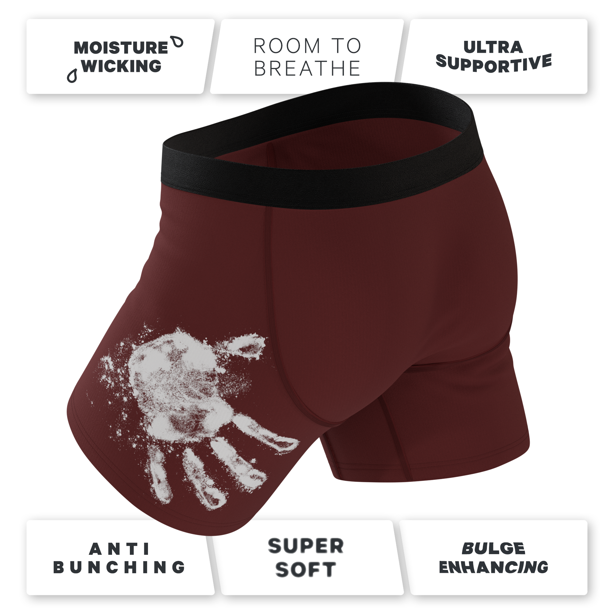 The Sous Chef | Flour Hand Print Ball Hammock® Pouch Underwear With Fly
