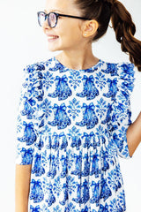 Southern Belle 3/4 Sleeve Ruffle Twirl Dress - Mila & Rose ® - Flyclothing LLC