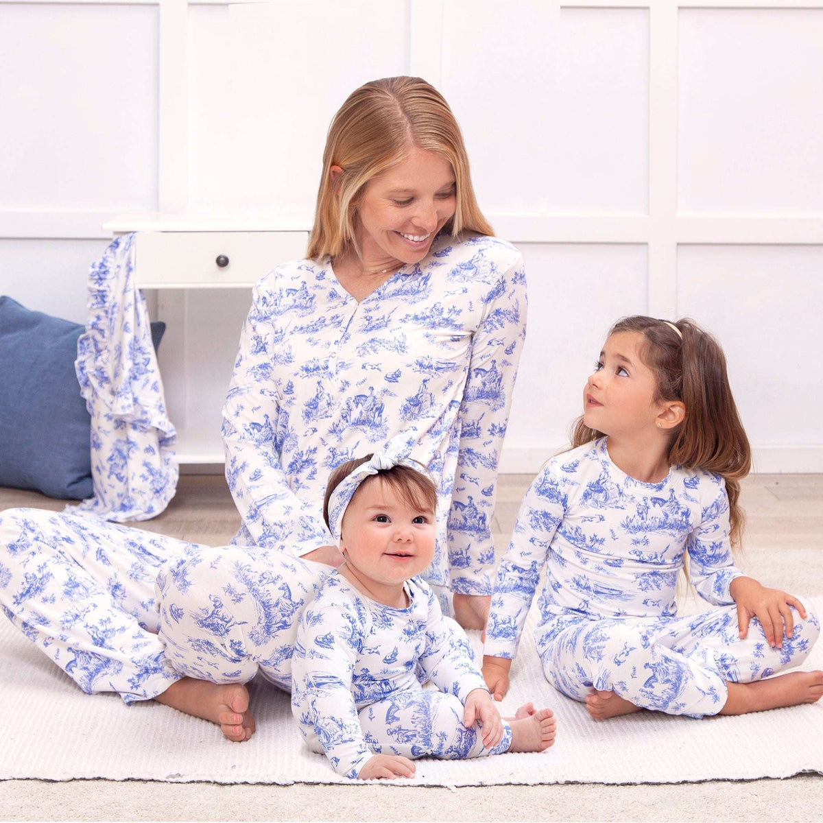 Baby Girl Toile de Jouy Bamboo Romper - Tesa Babe - Flyclothing LLC