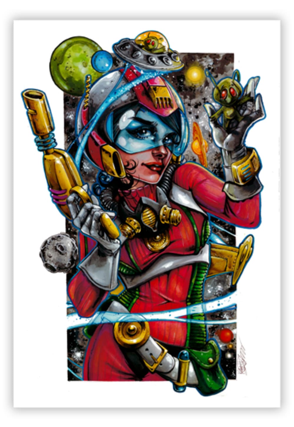 Black Market Art Company Space Girl Print