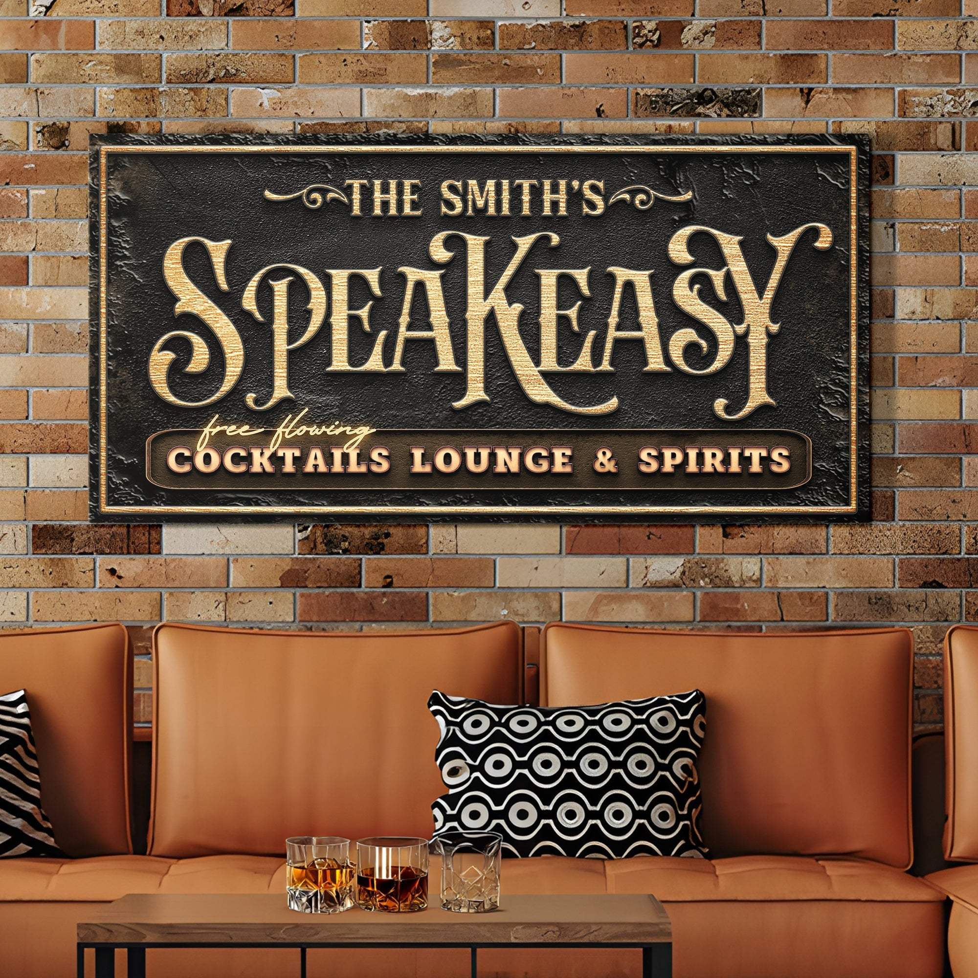 Speakeasy Personalized Bar Sign - Tailored Canvases - Flyclothing LLC