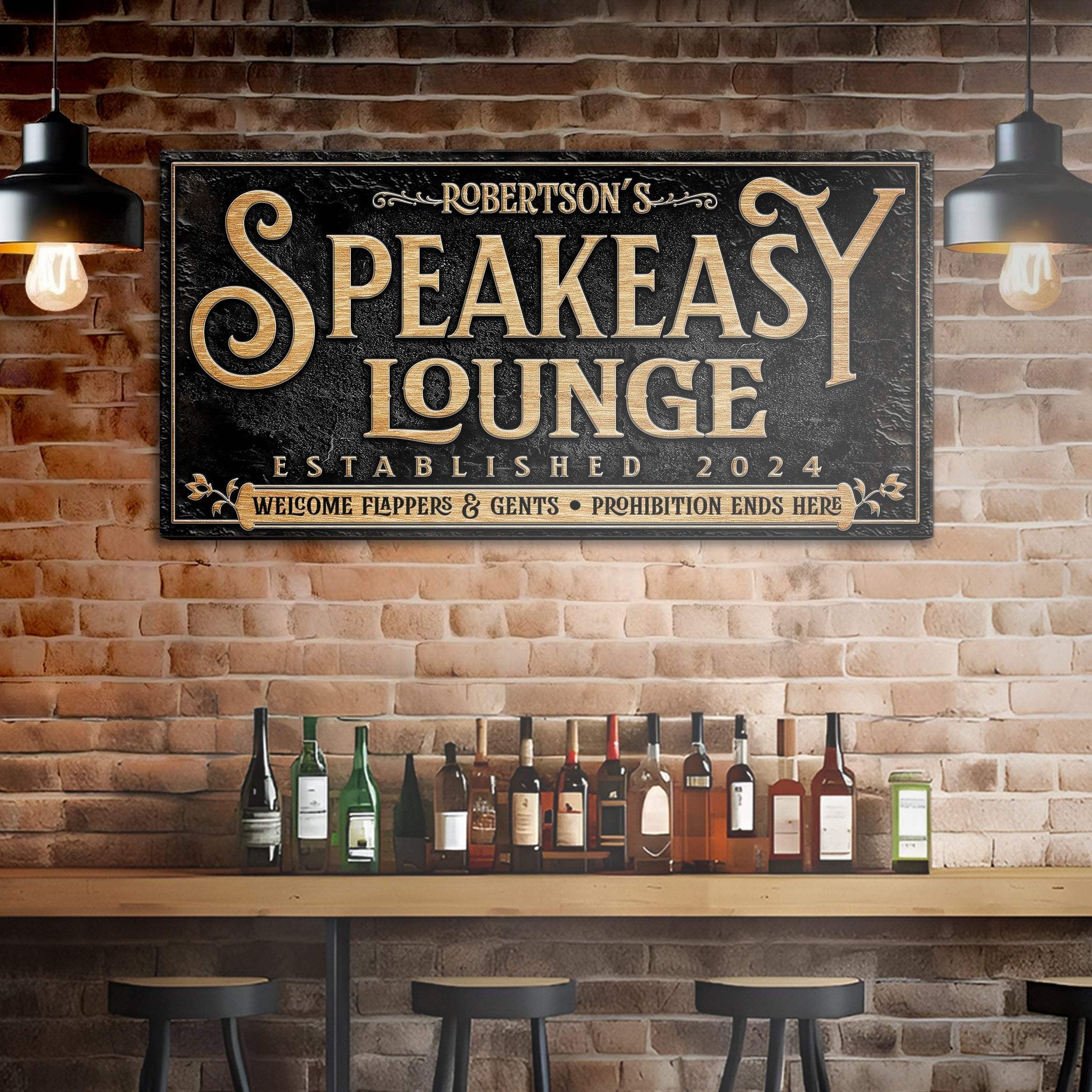 Speakeasy Personalized Bar Sign II - Tailored Canvases - Flyclothing LLC