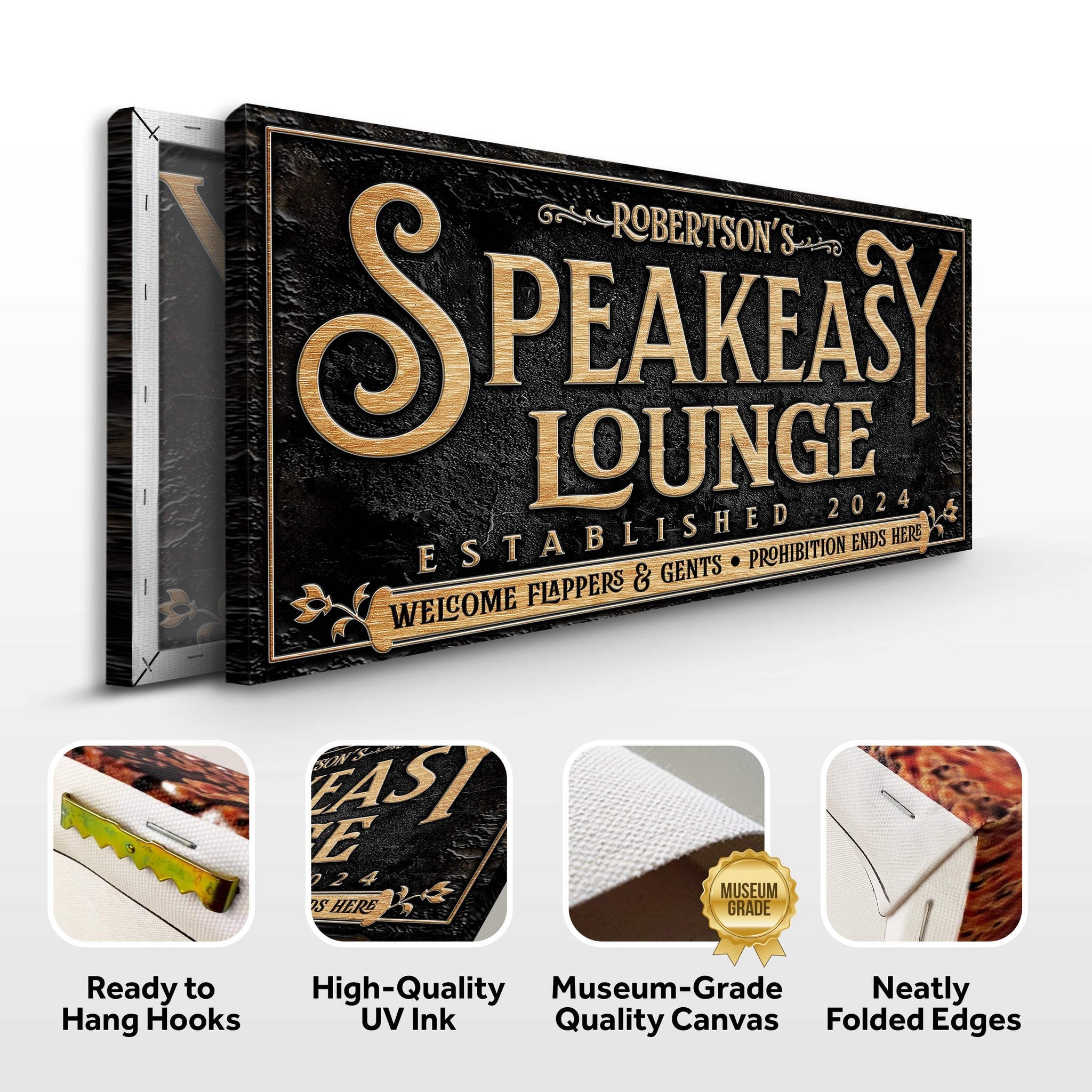 Speakeasy Personalized Bar Sign II - Tailored Canvases - Flyclothing LLC