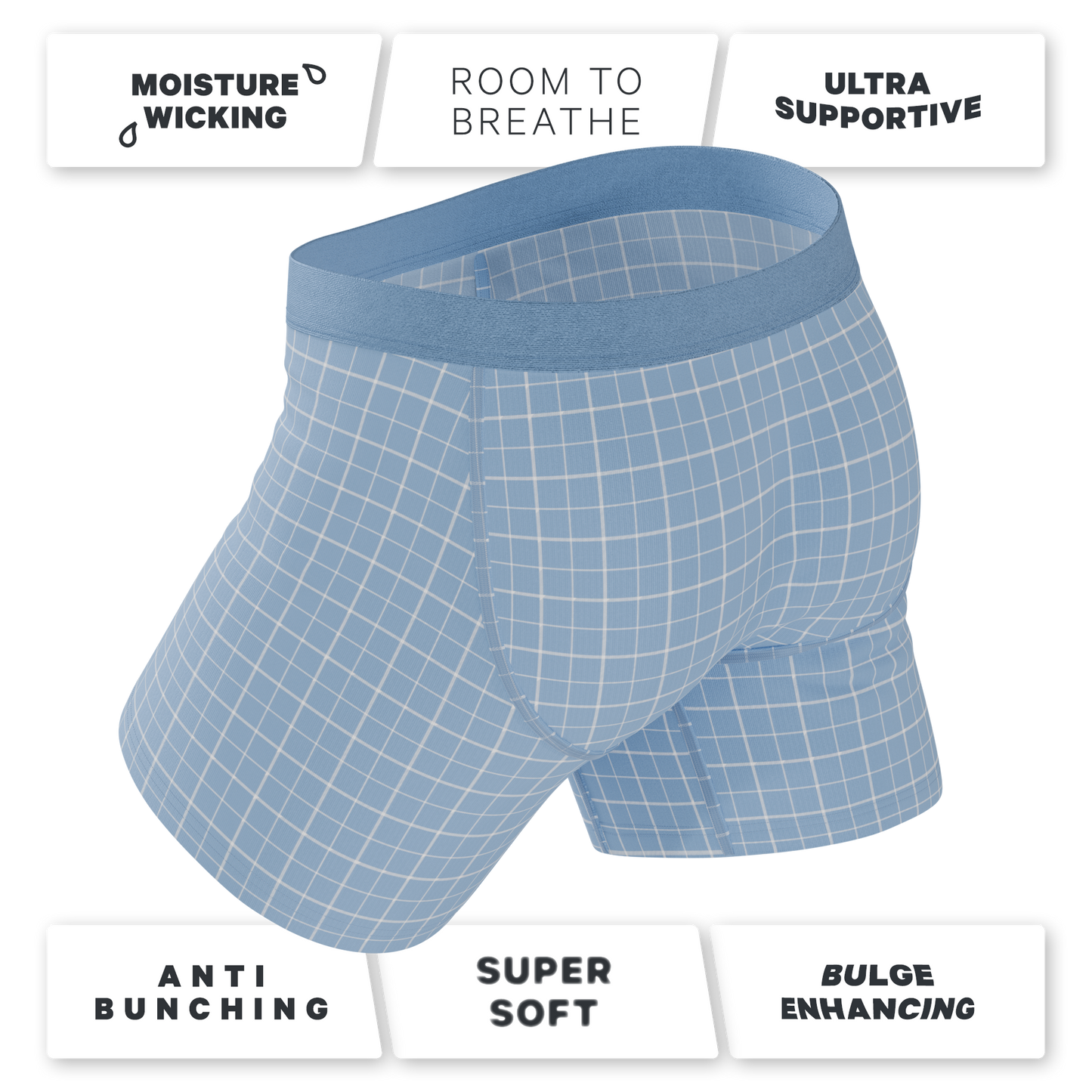 The Spick & Span | Window Pane Plaid Ball Hammock® Pouch Underwear With Fly