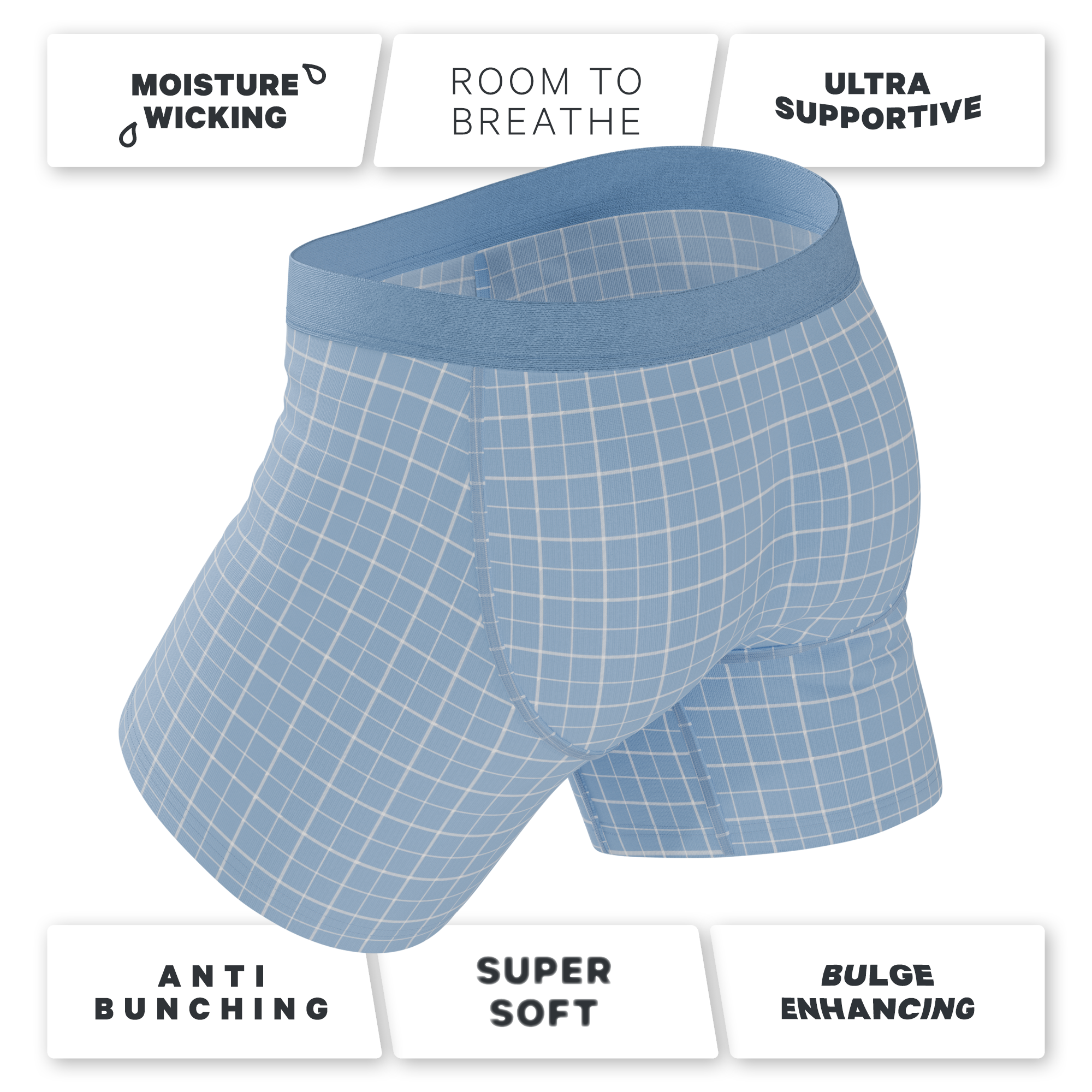 The Spick & Span | Window Pane Plaid Ball Hammock® Pouch Underwear With Fly