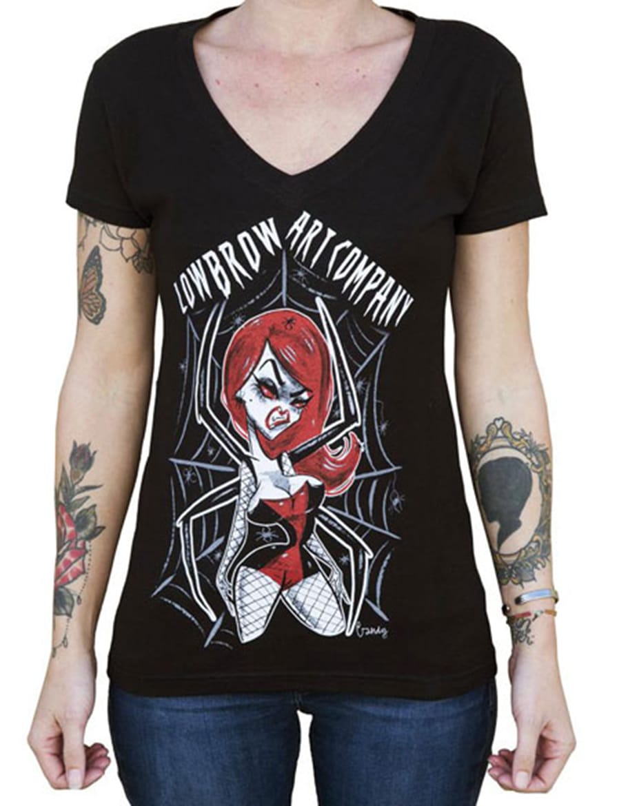 Black Market Art Company Spider Girl Women's V-Neck T-Shirt
