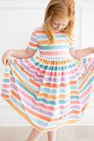 Spring Stripes S/S Pocket Twirl Dress - Mila & Rose ®