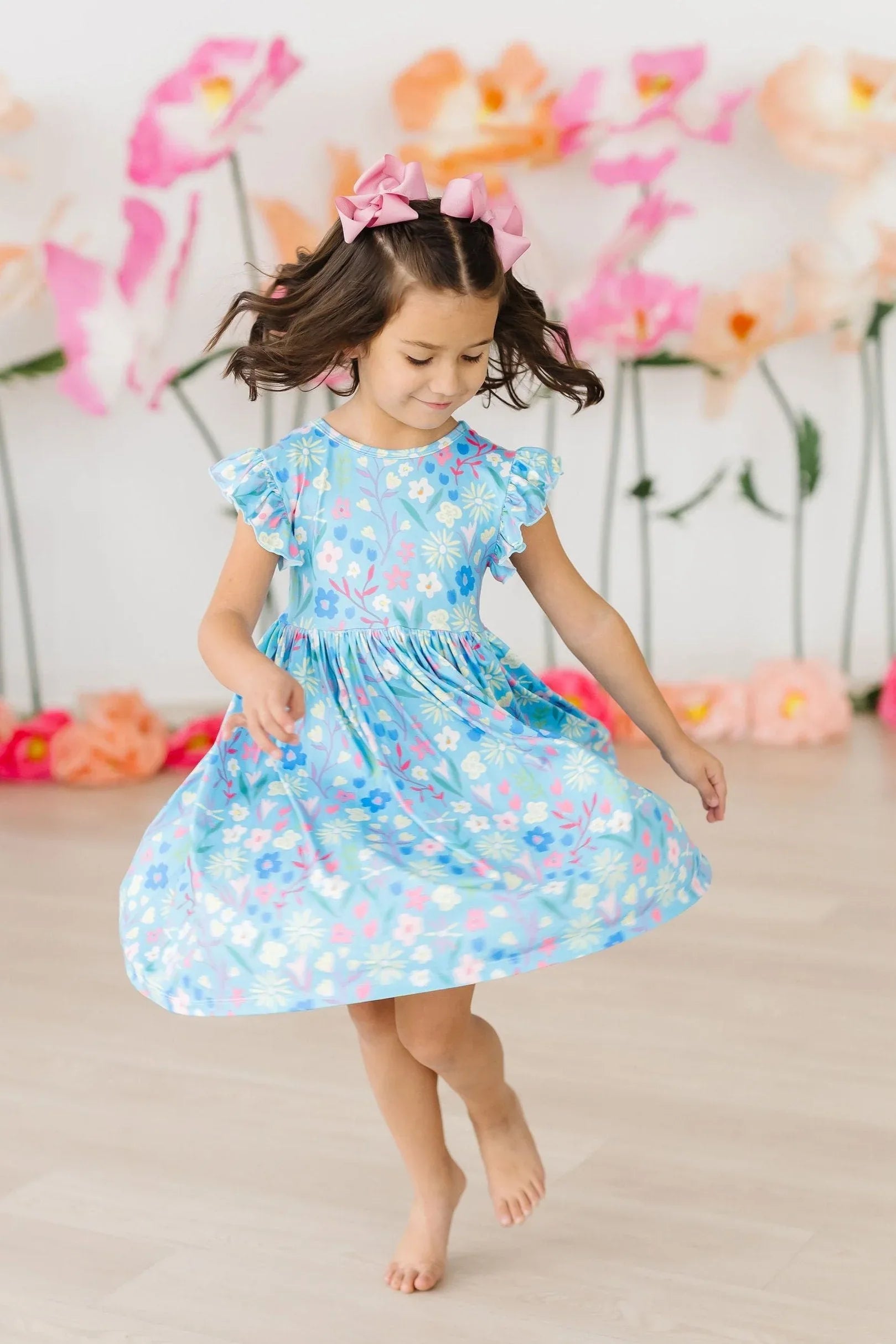 Springtime Splendor Flutter Sleeve Twirl Dress - Mila & Rose ® - Flyclothing LLC