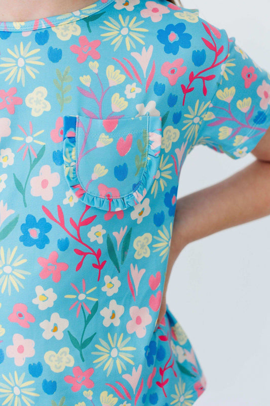 Springtime Splendor Ruffle Pocket Tee - Mila & Rose ® - Flyclothing LLC