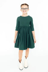 Spruce 3/4 Sleeve Pocket Twirl Dress - Mila & Rose ® - Flyclothing LLC