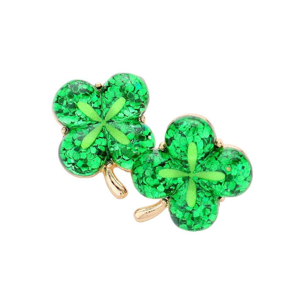 St Patricks Day Clover Stud Earrings - Madeline Love - Flyclothing LLC