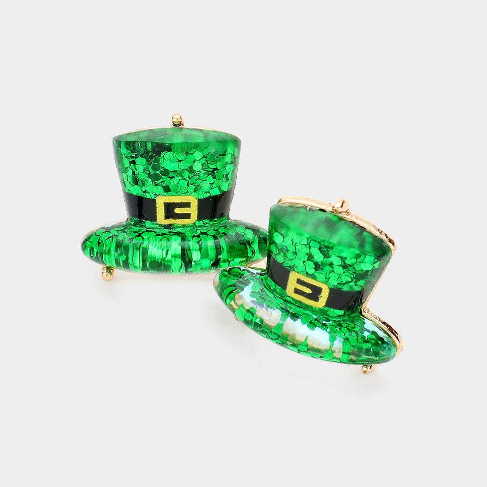 St Patrick's Day Leprechaun Hat Stud Earrings - Madeline Love - Flyclothing LLC
