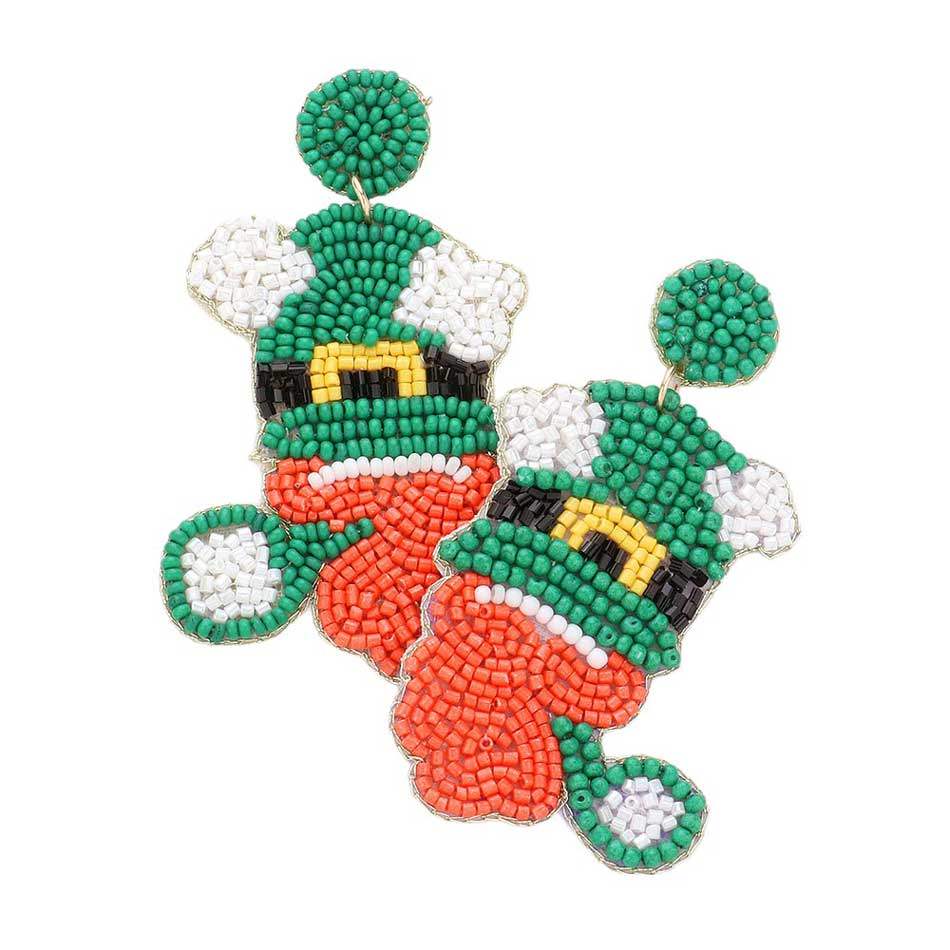 St. Patrick's Day Felt Back Leprechaun Hat Dangle Earrings - Madeline Love - Flyclothing LLC