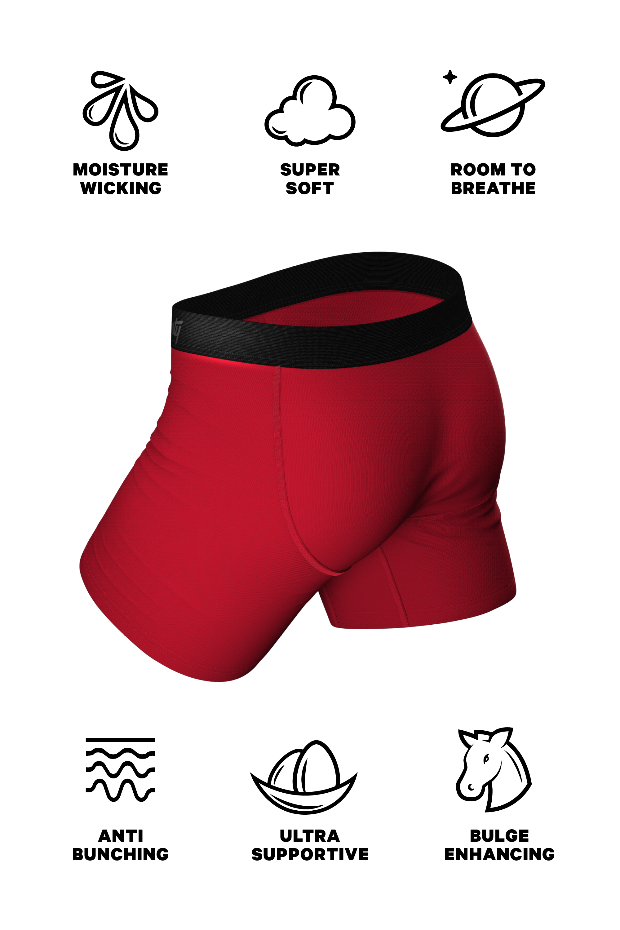 The St Knickers | Santa Belt Ball Hammock® Pouch Underwear With Fly - Shinesty