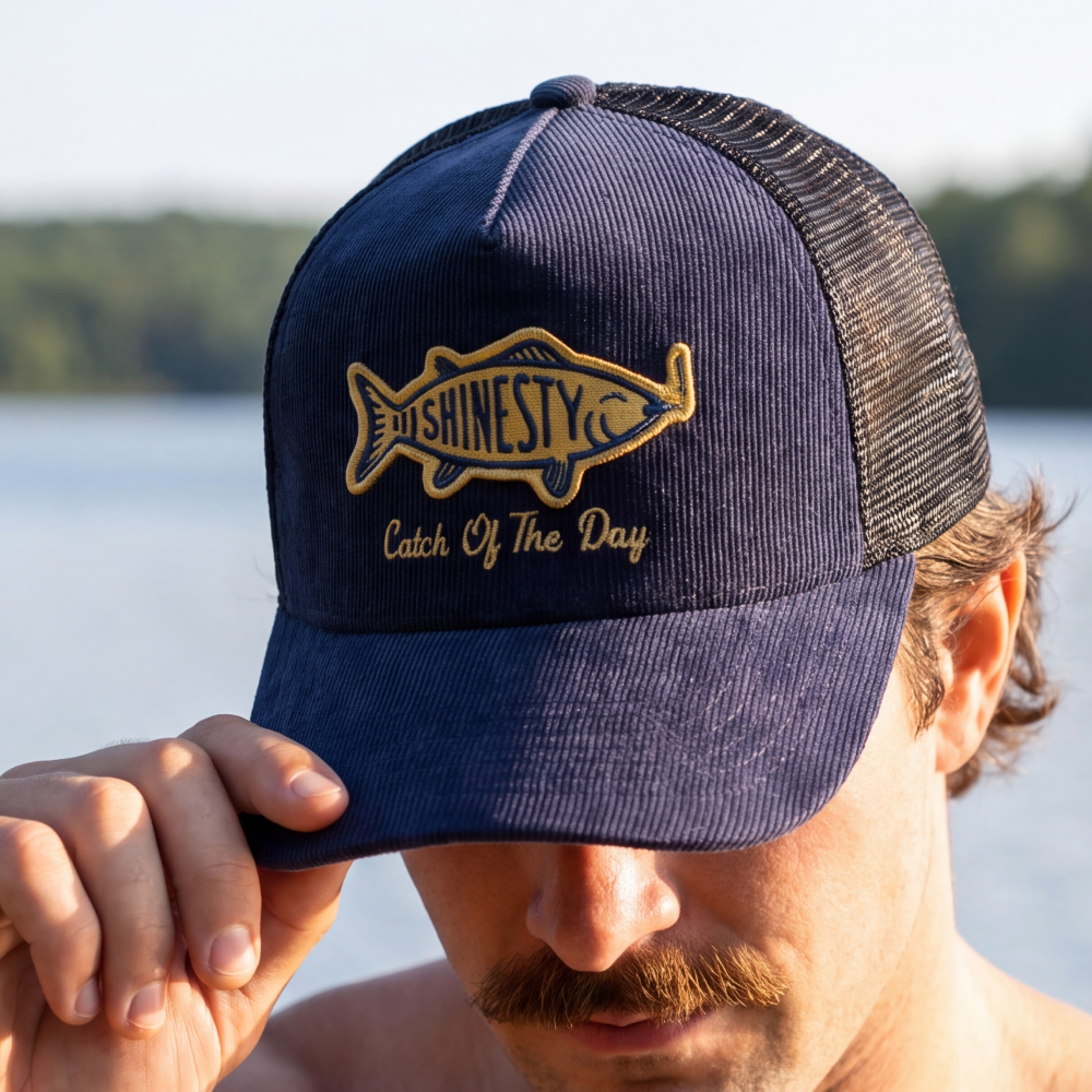 The Catch Of The Day | Shinesty Fish Corduroy Trucker Hat