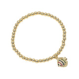 Stainless Steel Ball Stone Paved Fish Beaded Stretch Bracelet - Madeline Love - Flyclothing LLC