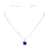 Stainless Steel CZ Round Pendant Necklace - Madeline Love - Flyclothing LLC