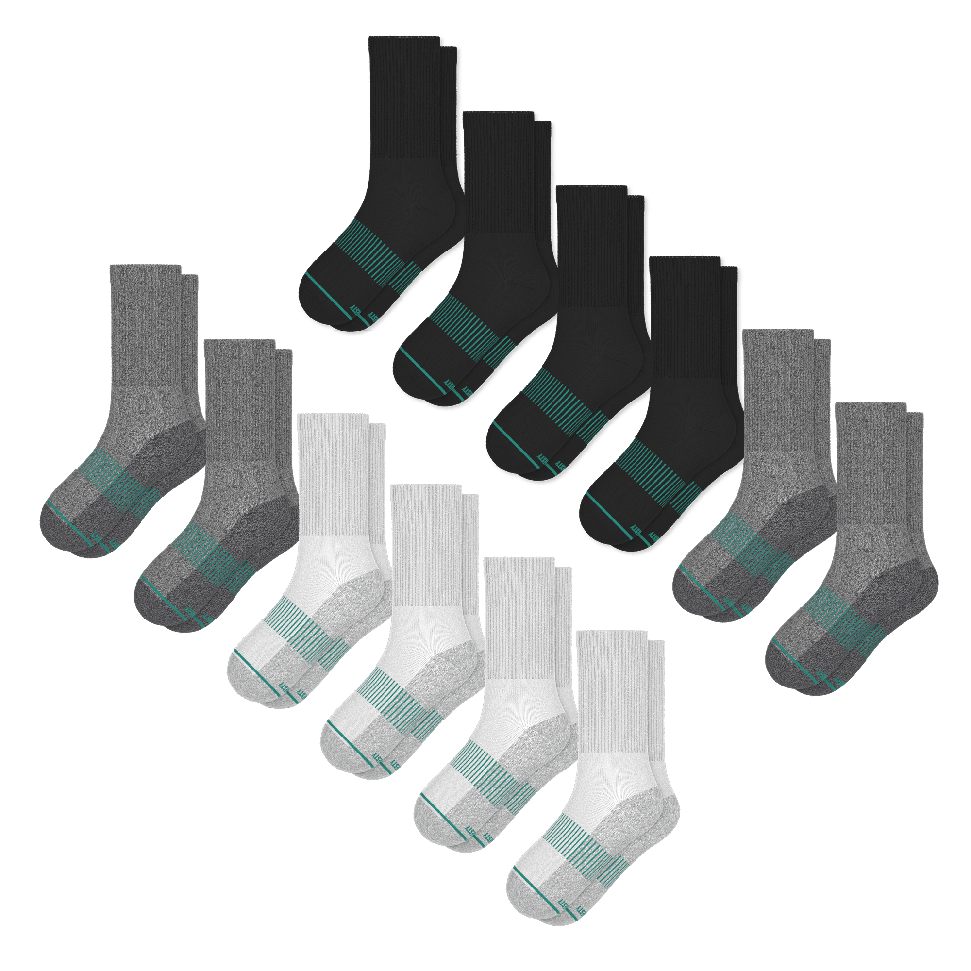 The Staple | Heel Hammock™ Crew Socks 12 Pack - Shinesty