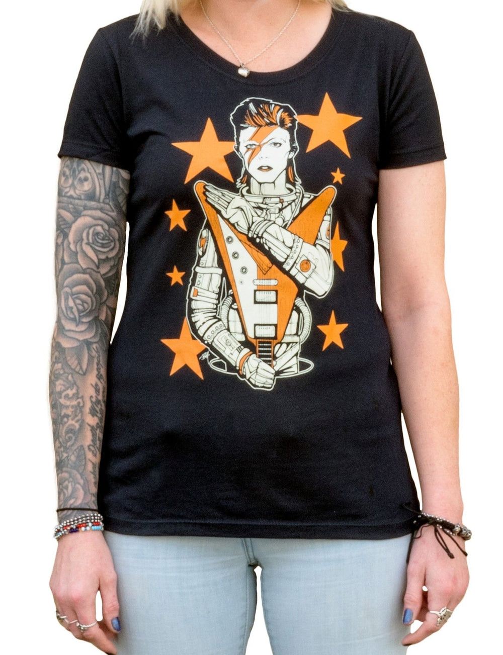 Black Market Art Company Star Man Women's Loose Neck T-Shirt