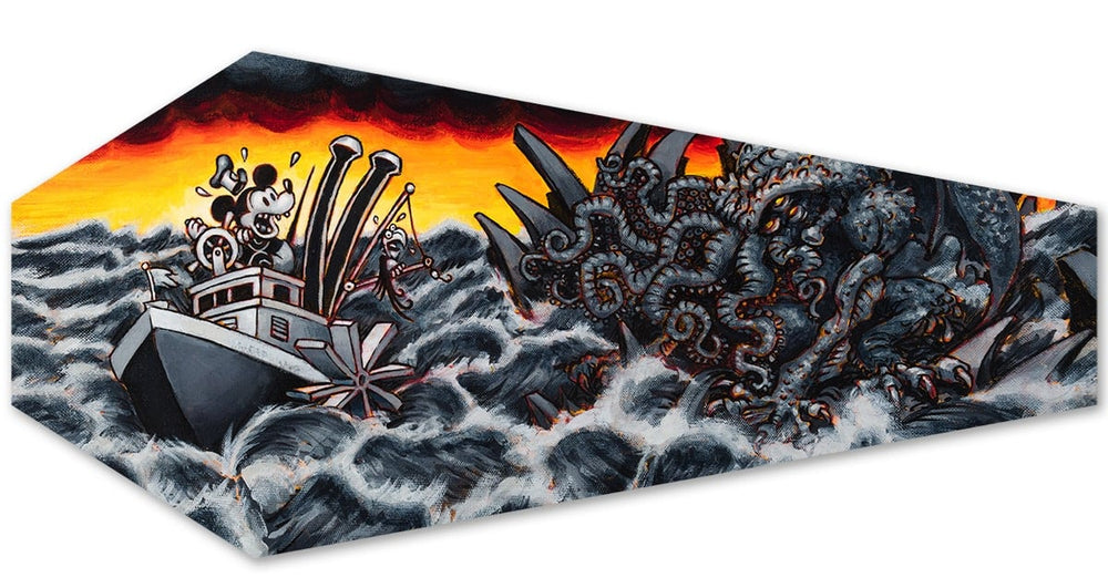 Black Market Art Company Steamboat Cthulhu & Stretched Canvas Coffin Print