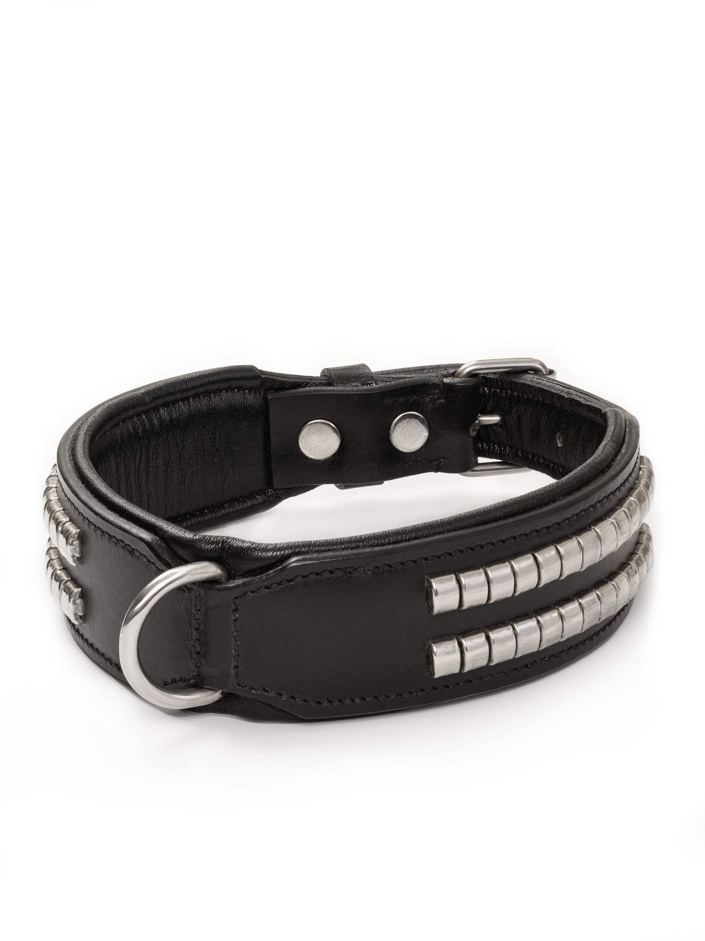 Leather Collar with Designer Studs - Classy Leather Bags - Flyclothing LLC