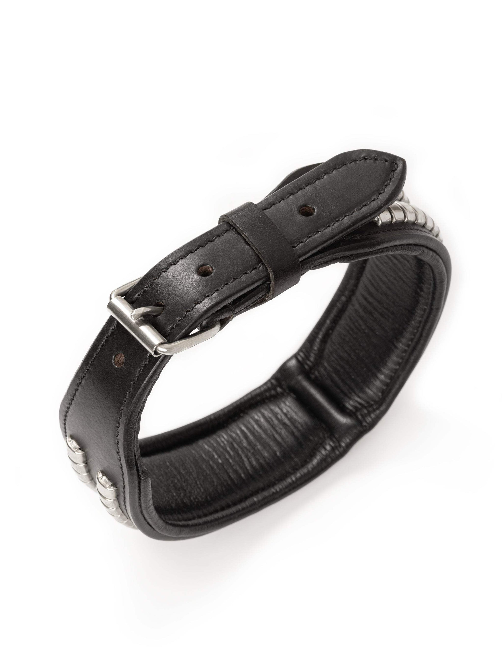 Leather Collar with Designer Studs - Classy Leather Bags - Flyclothing LLC