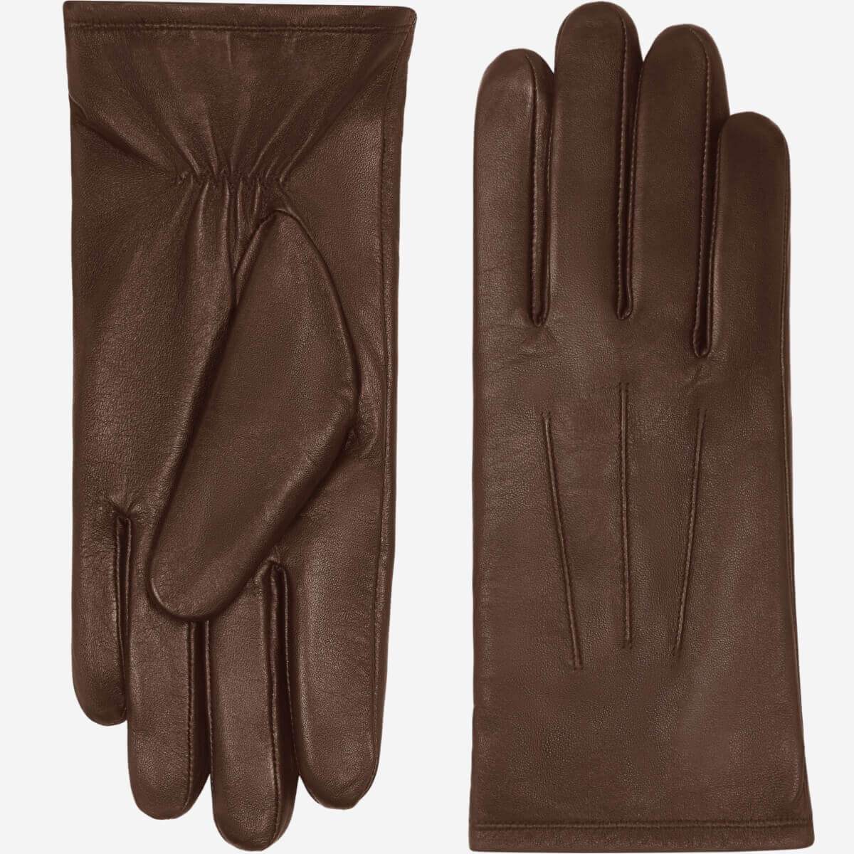 Stella (dark brown) – Sheepskin leather gloves with ultra-warm fleece lining & touchscreen functionality