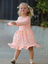 Halloween Thanksgiving Pumpkin Bow Pocket Girls Dress - Rylee Faith Designs - Flyclothing LLC